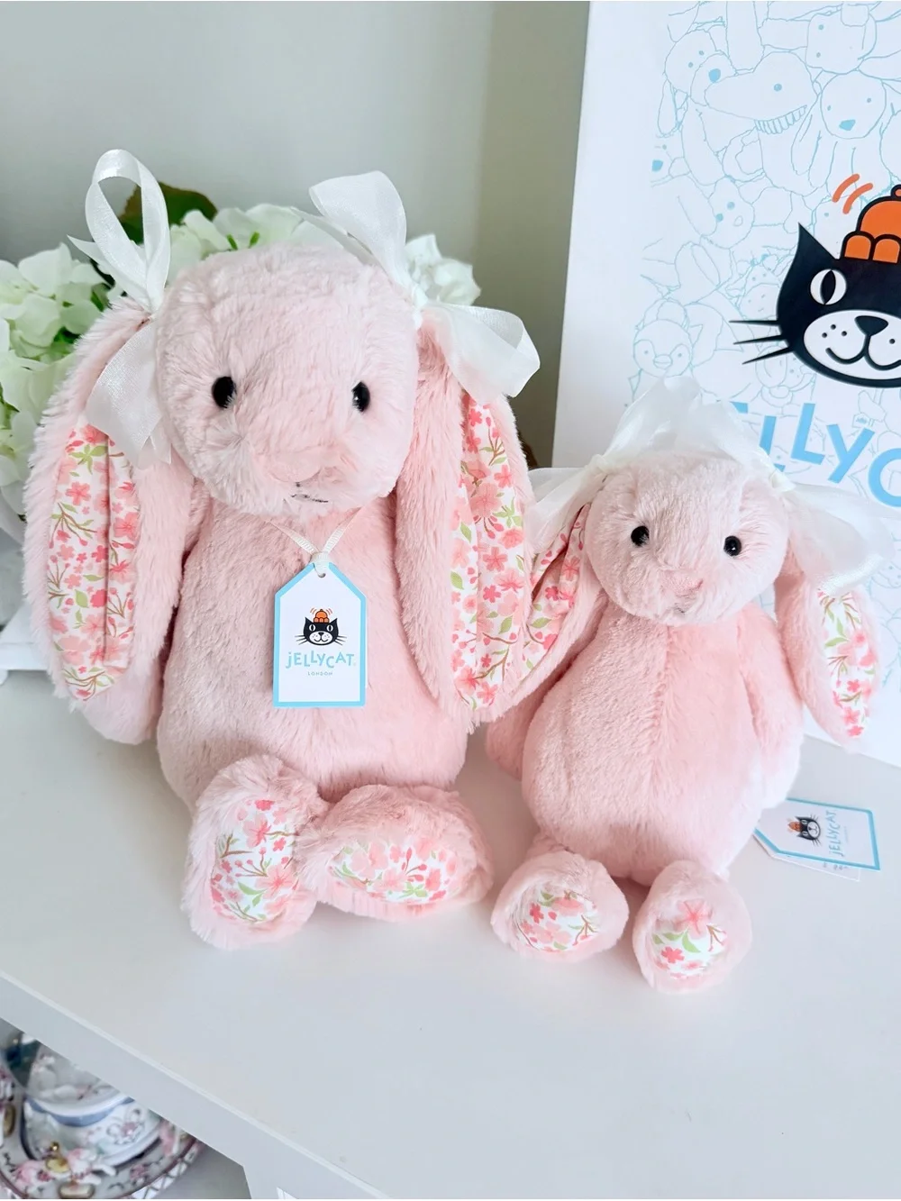 Jellycat Blossom Blush Bunny Cherry Bundle Set! BNWT! Fast shipping